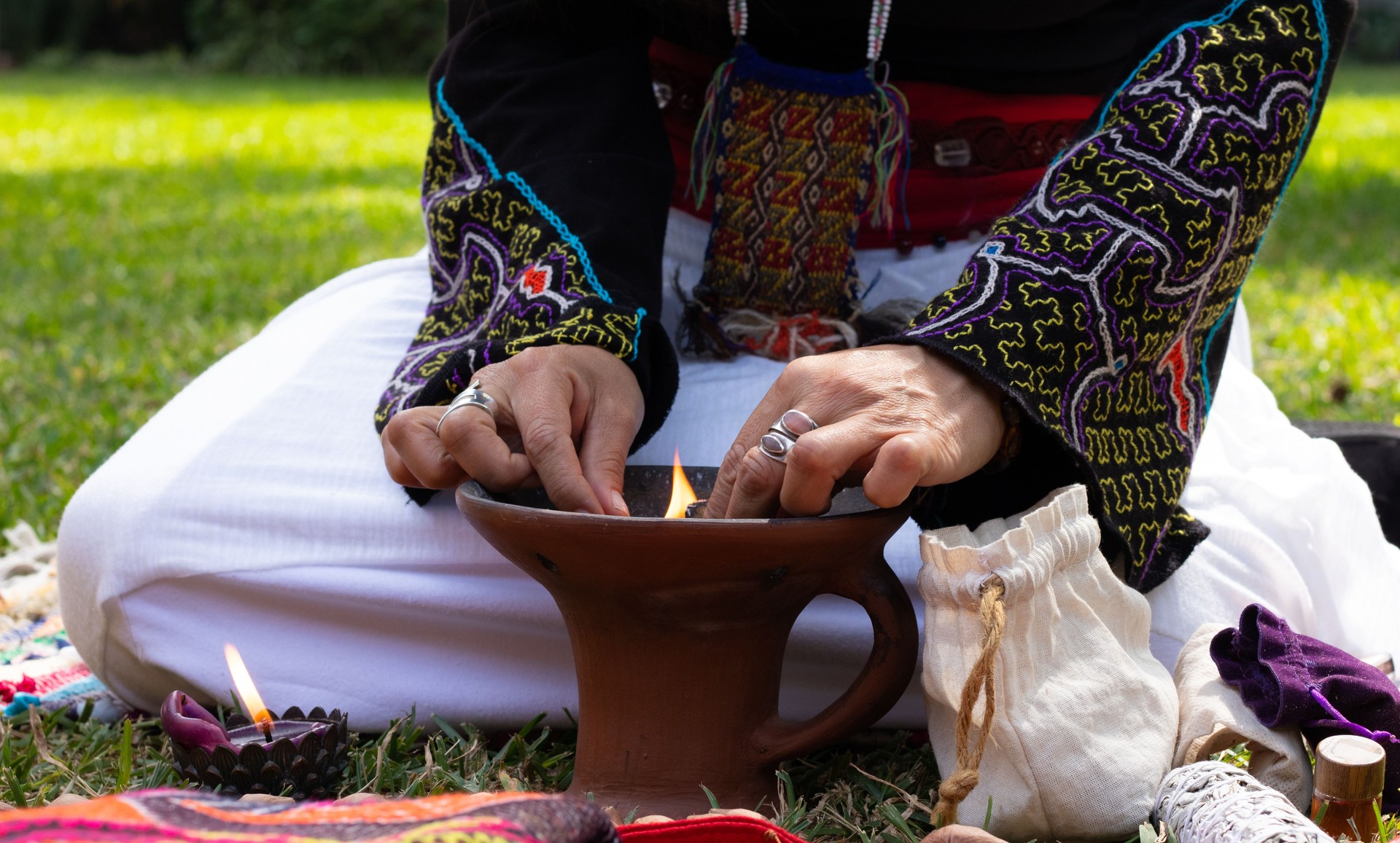 smoker being fired up by a woman for a holistic session